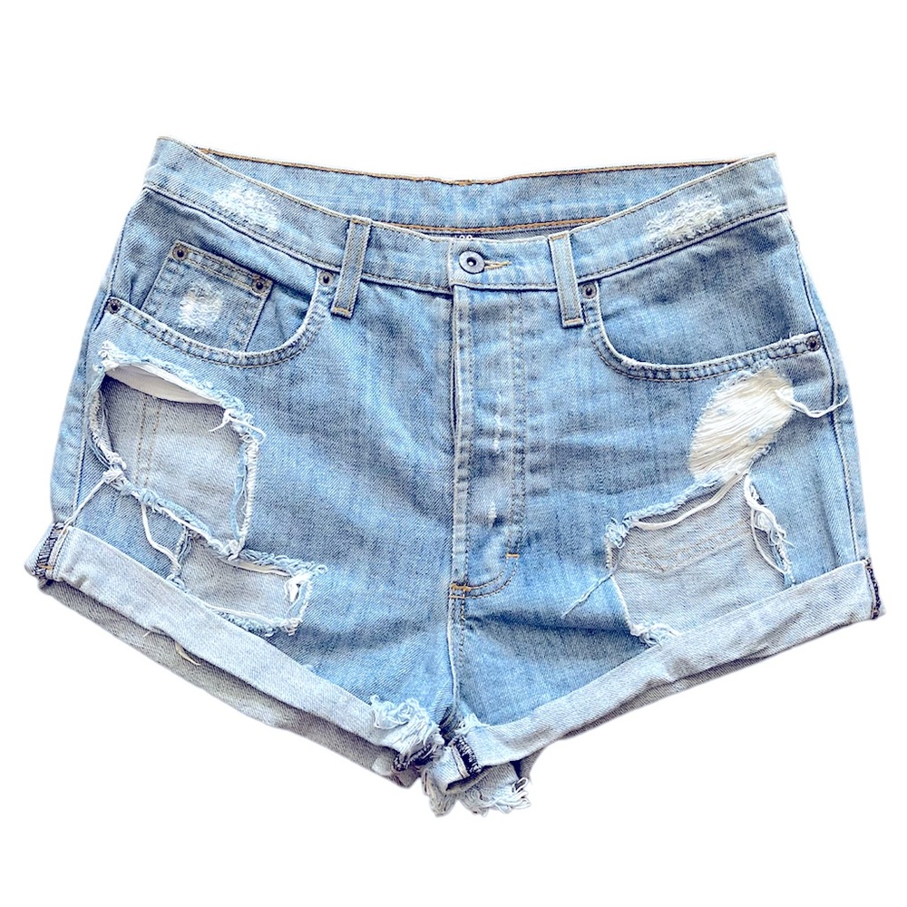 CARMAR | LF High Waisted Distressed Denim Shorts